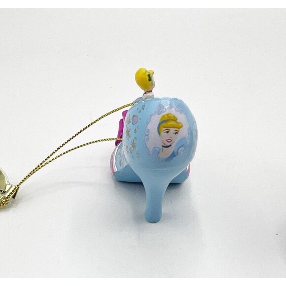 Disney Bradford Once Upon A Slipper Ornaments Set Cinderella & Jasmine Shoe - Picture 8 of 14